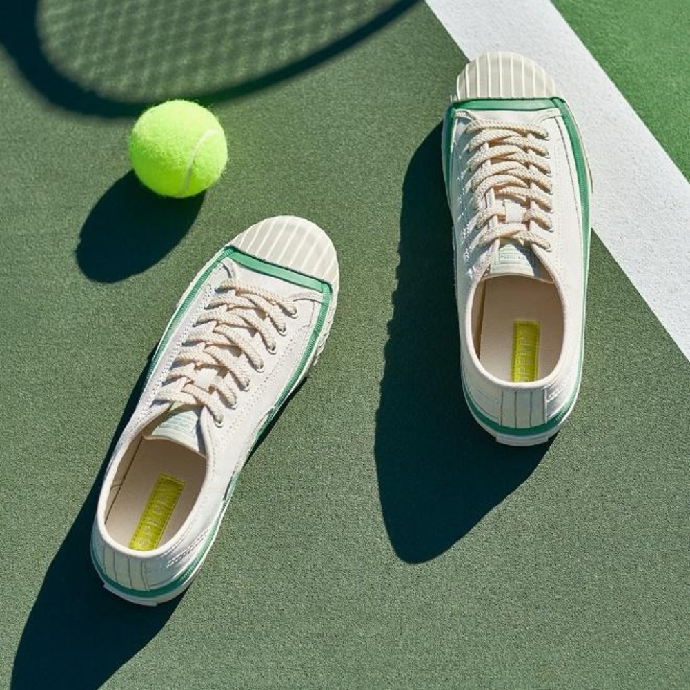 LMT: Sperry Cream and Green Canvas Sneakers